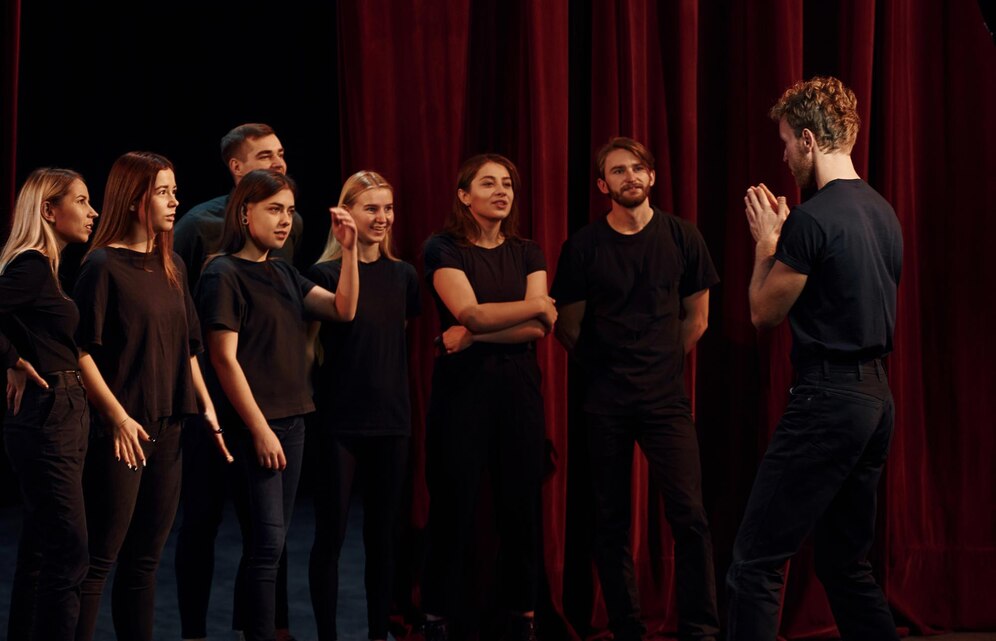 Ensaio de teatro musical com o grupo